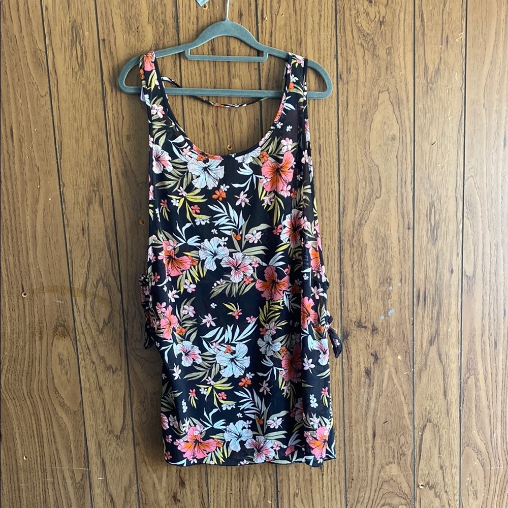 Xhilaration Black and Pink Swim Coverup